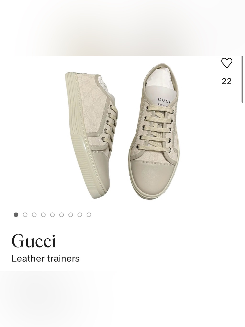 Gucci Neutral Beige Low-Top Lace-Up Sneakers